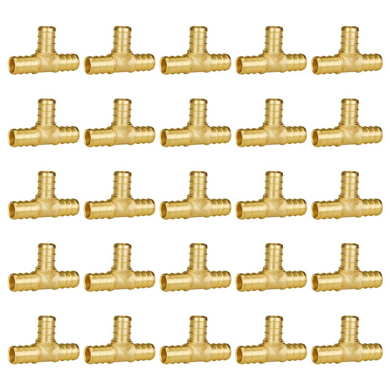 SUNGATOR Pex Fittings 1/2 Inch, 25-Pack 1/2" Pex Tee Fittings, No Lead Brass, NSF, UPC Certified - Image 1